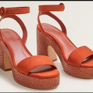 NWT • Mango • Suede Chunky Heels •